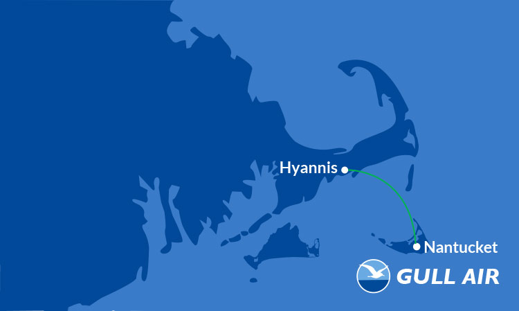 Nantucket Airline Gull Air Flys Scheduled Flights to Hyannis on Weekends.